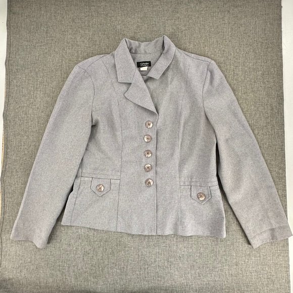 Vintage Spago Before Everything Else Blazer Lightweight Gray size 14 Buttons - Picture 1 of 15